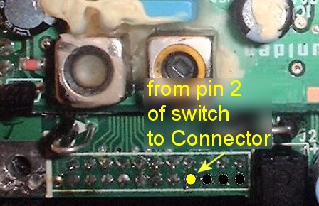 Shows where to connect pin 2 of the switch. to the connector
